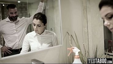 Big boobs Italian MILF housemaid lets horny mature boss rail her in exchange of money
