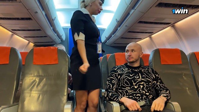 Rowdy passengers fucked the flight attendant in all holes in the plane cabin